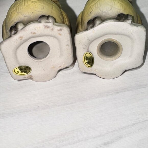 Vintage Bisque Owl Salt and Pepper Shakers - Picture 3 of 3